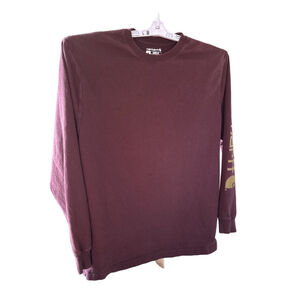 Men's Carhartt Long Sleeve Tee M Maroon Gold